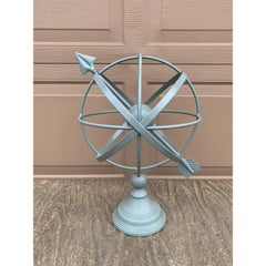 Reloj de sol armilar de jardín de hierro gris de estilo rural francés vintage