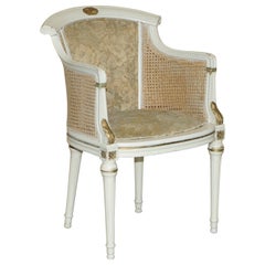 BERGERE RATTAN ARMCHAIR DE COUNTRY FRANÇAIS ORIGINAL DES ANNÉES 1940