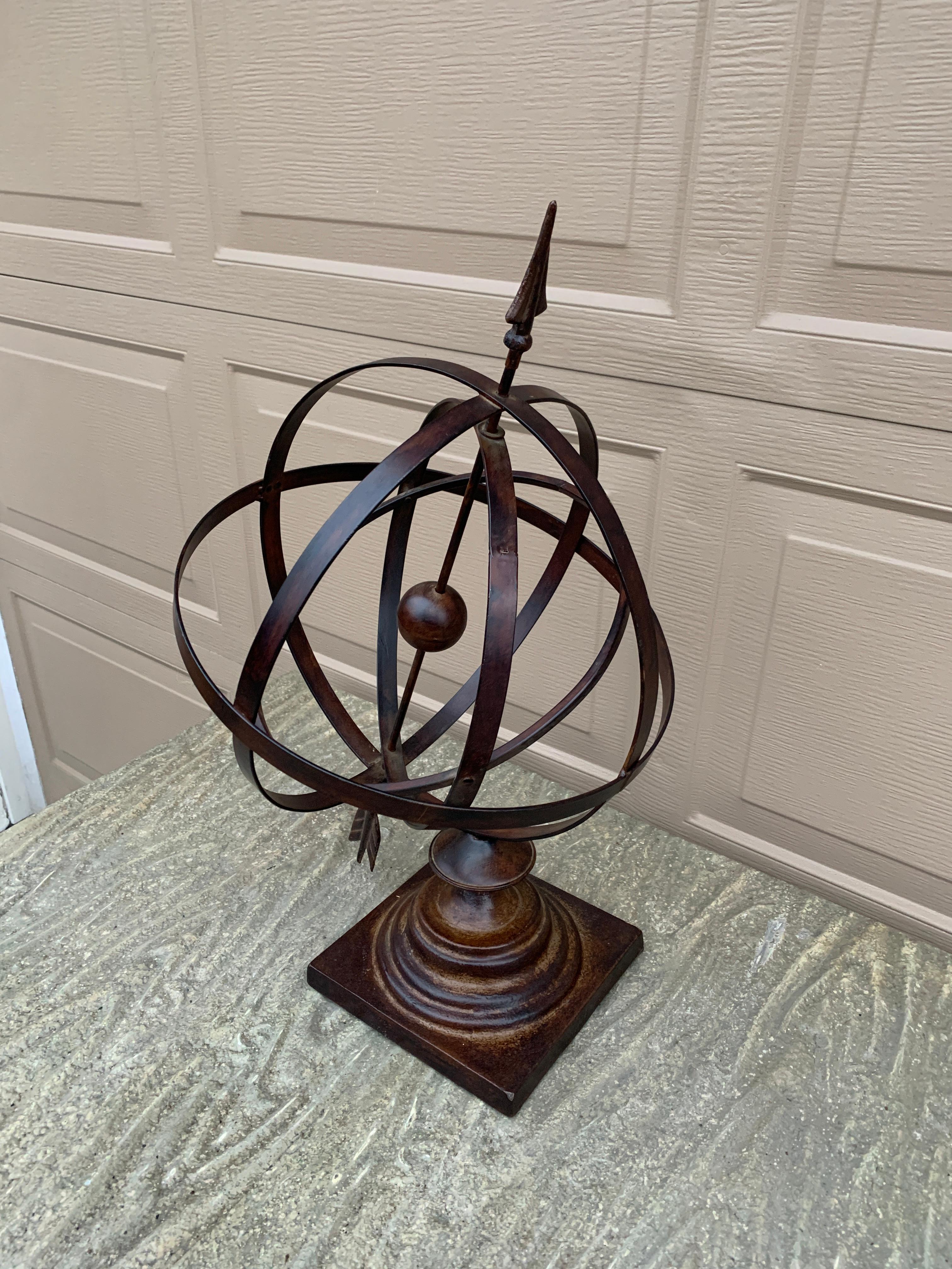 Vintage Französisch Land Eisen Garten Armillary Sonnenuhr im Angebot 4