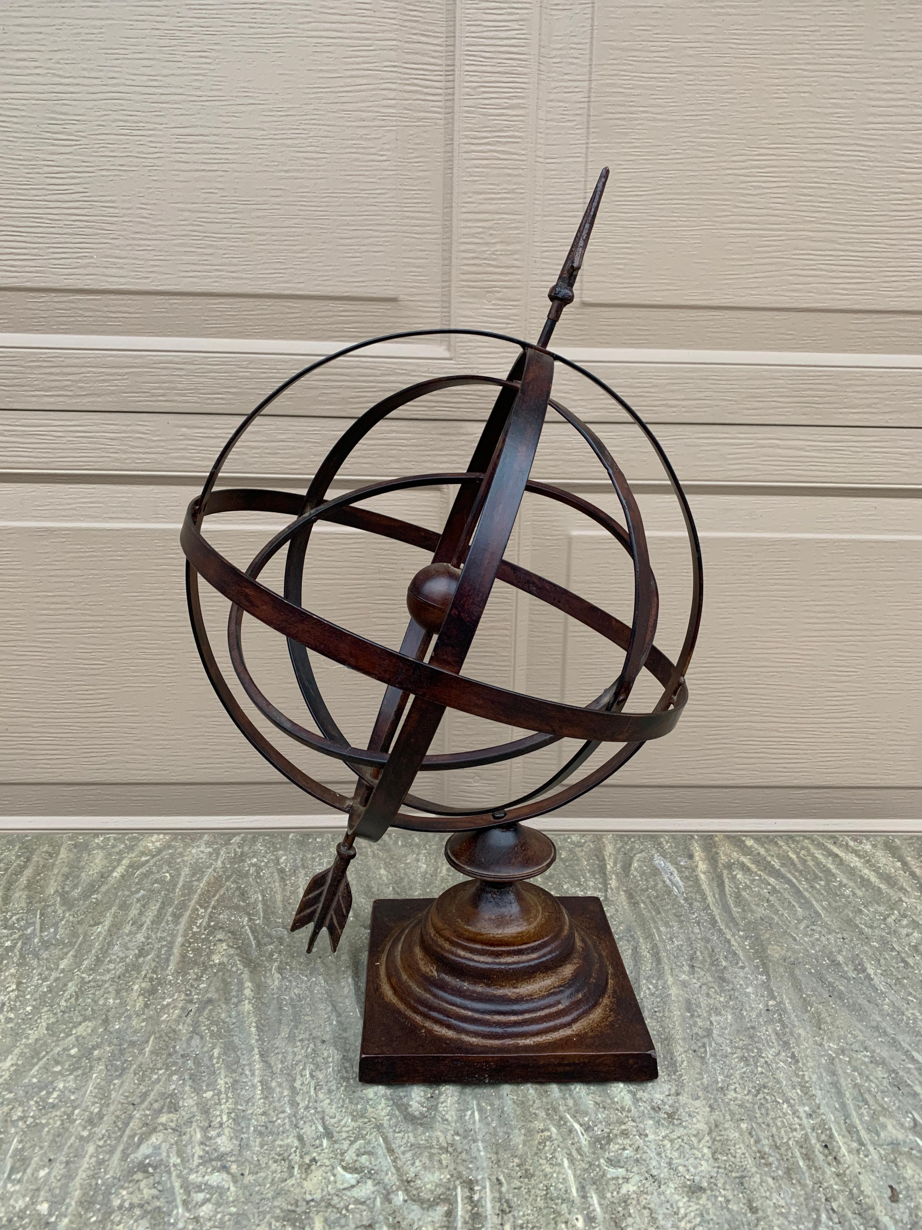 Vintage Französisch Land Eisen Garten Armillary Sonnenuhr im Angebot 5