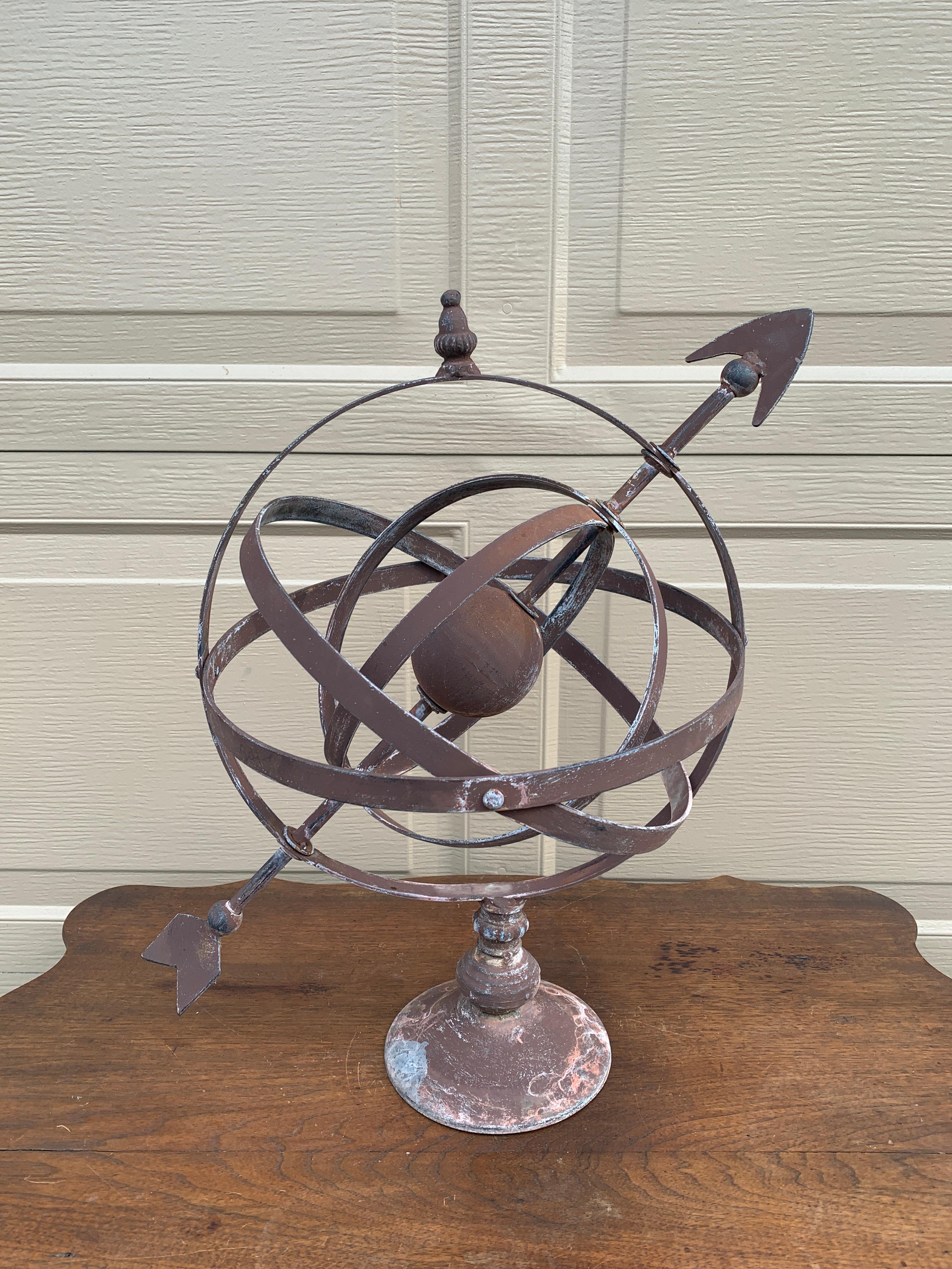A stunning vintage iron garden armillary sundial

USA, Late 20th Century

Measures: 16