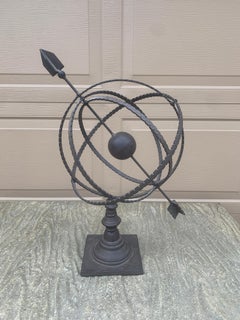 Vintage French Country Iron Garden Armillary Sundial
