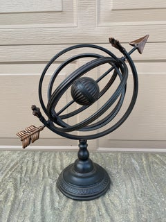 Vintage French Country Iron Garden Armillary Sundial