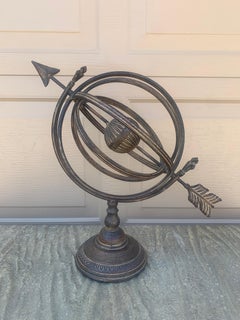 Vintage French Country Iron Garden Armillary Sundial