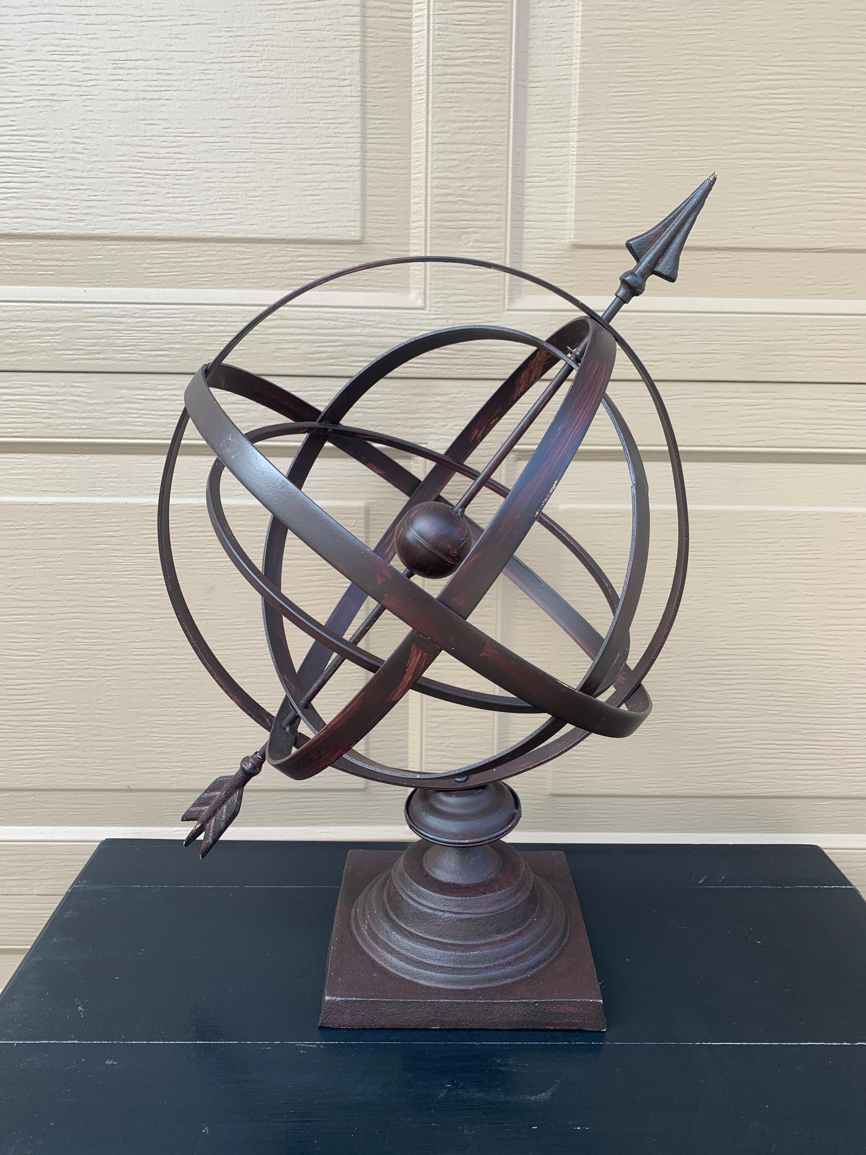 A stunning vintage iron garden armillary sundial

USA, Late 20th Century

Measures: 16