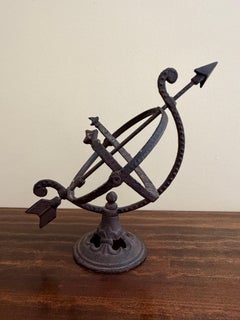 Vintage French Country Iron Garden Armillary Sundial