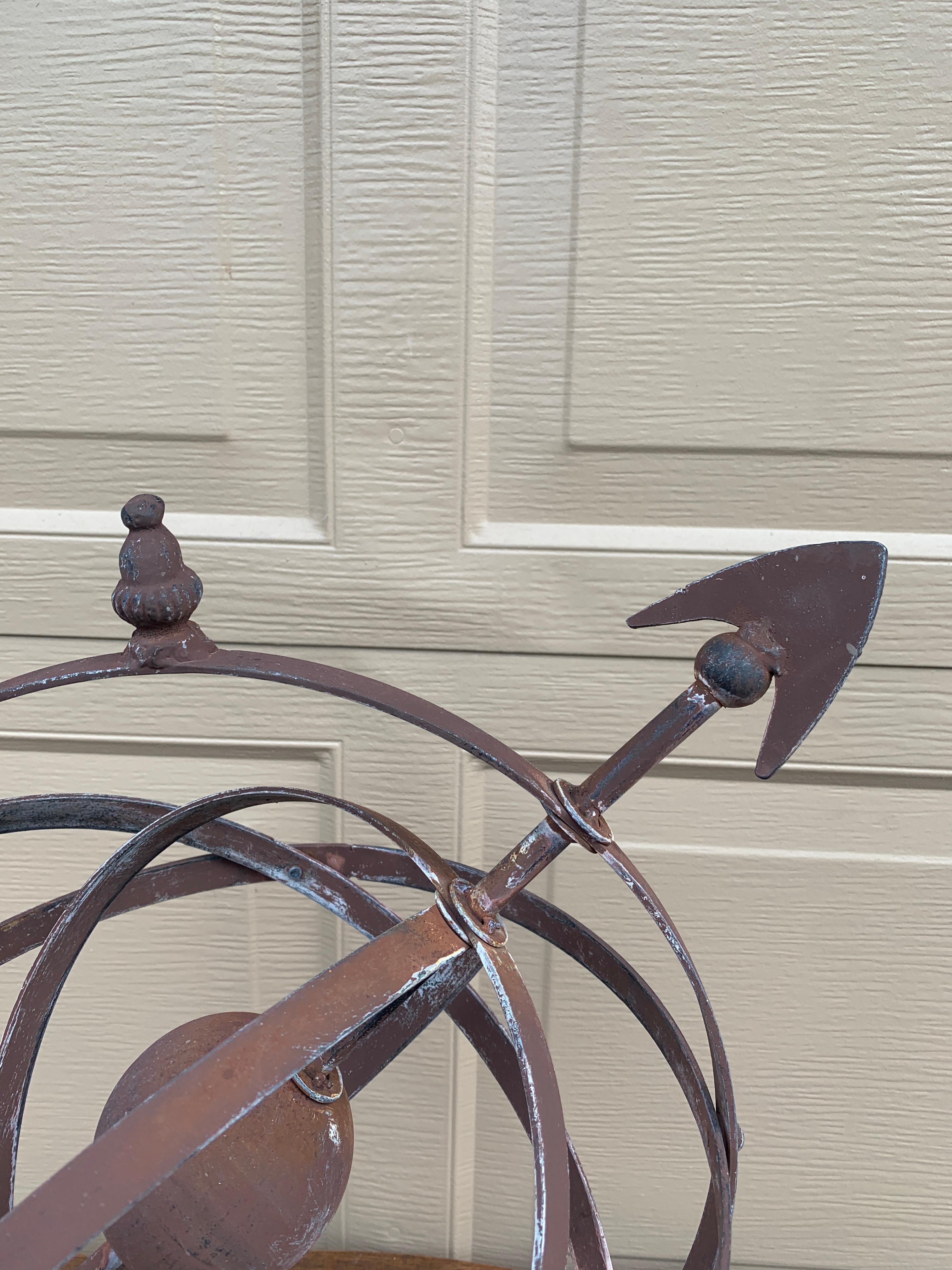 Vintage Französisch Land Eisen Garten Armillary Sonnenuhr im Angebot 2