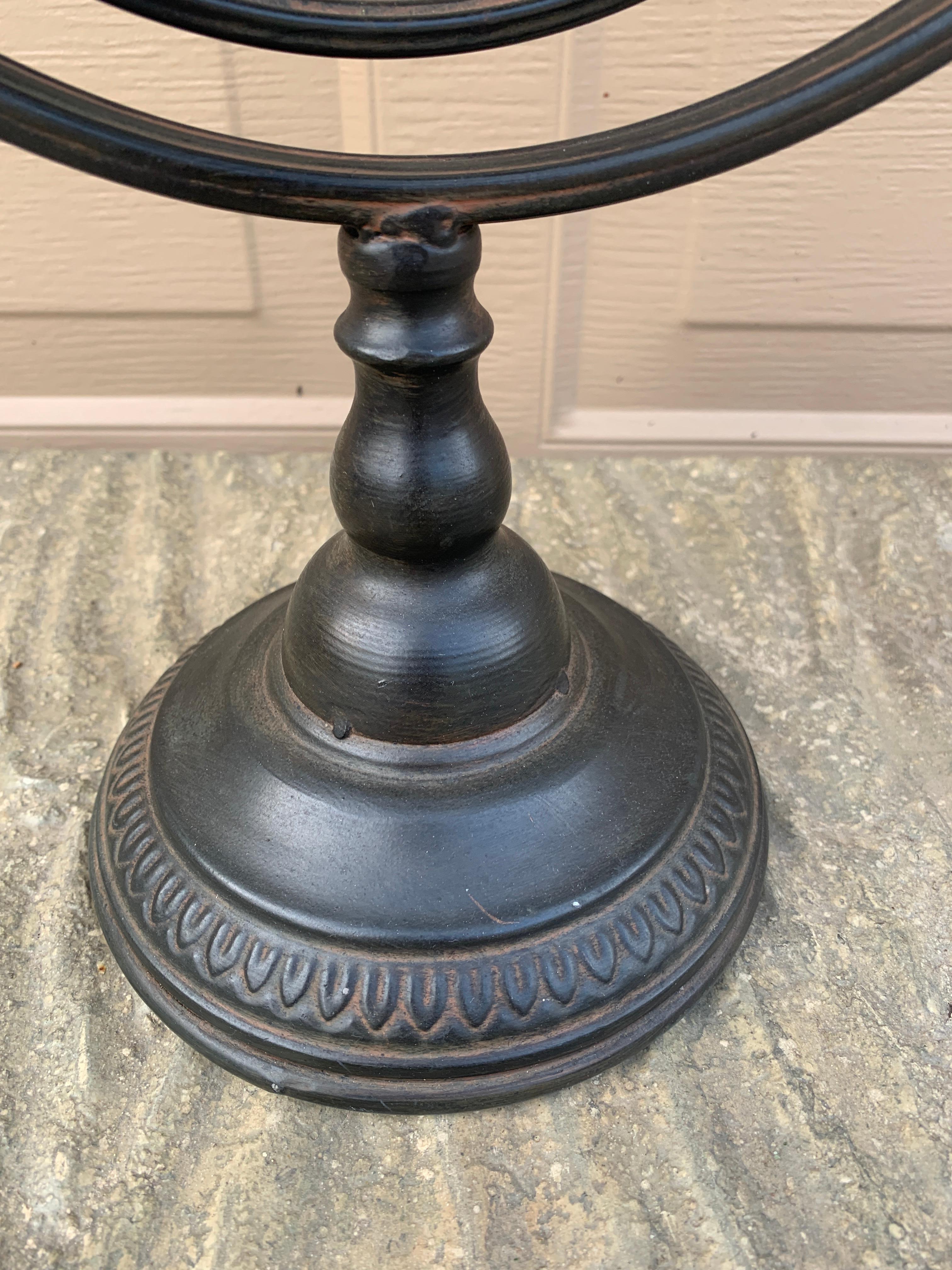 Vintage French Country Iron Garden Armillary Sundial For Sale 2