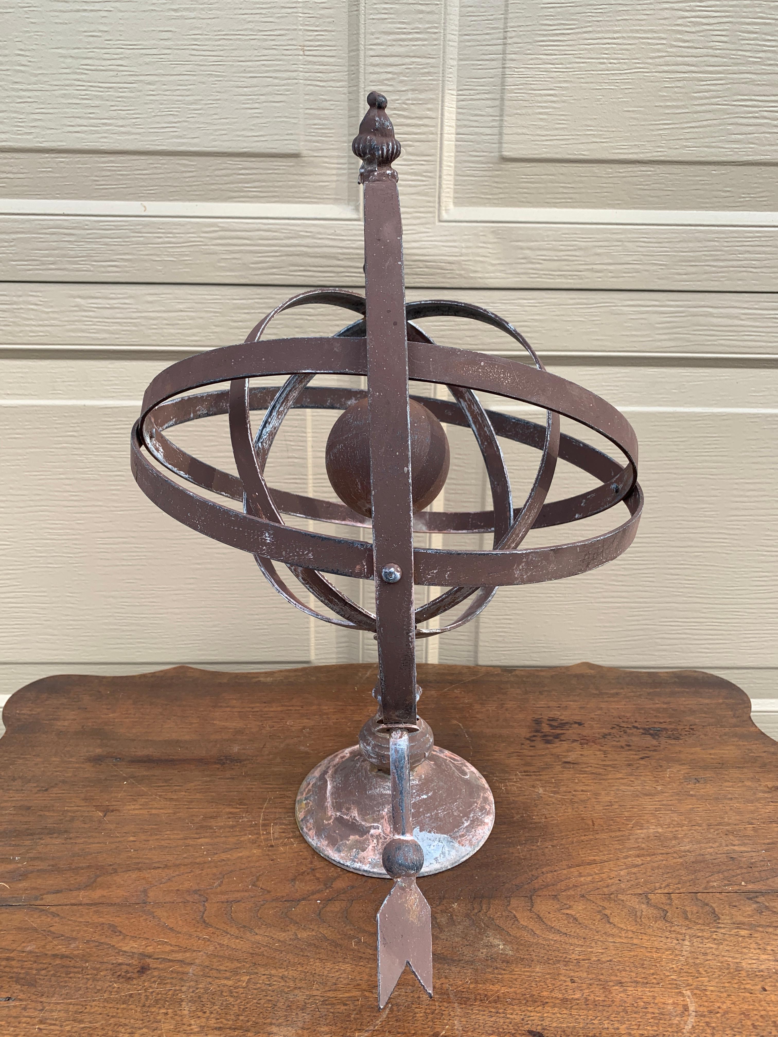 Vintage Französisch Land Eisen Garten Armillary Sonnenuhr im Angebot 3