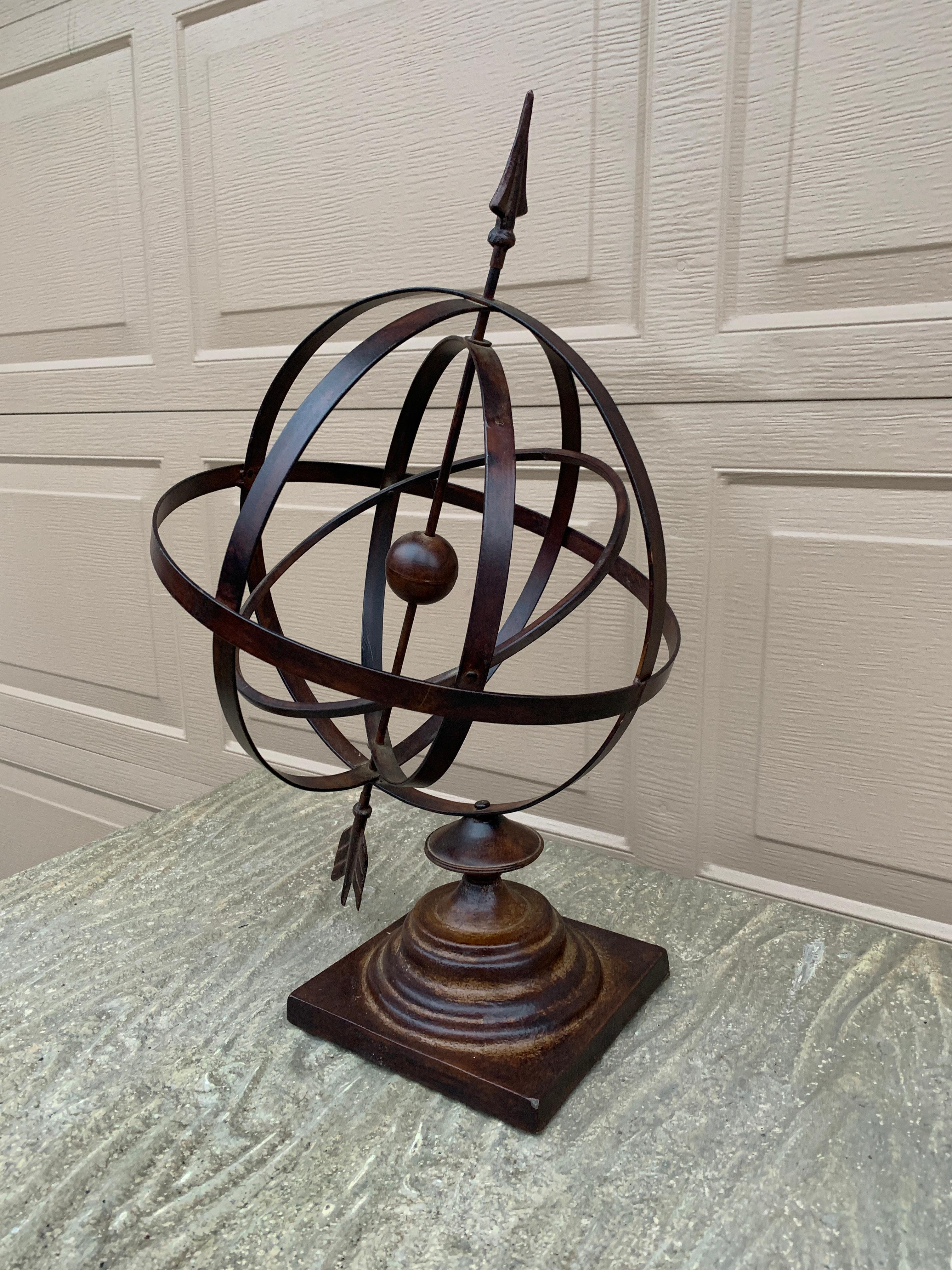 Vintage Französisch Land Eisen Garten Armillary Sonnenuhr im Angebot 3