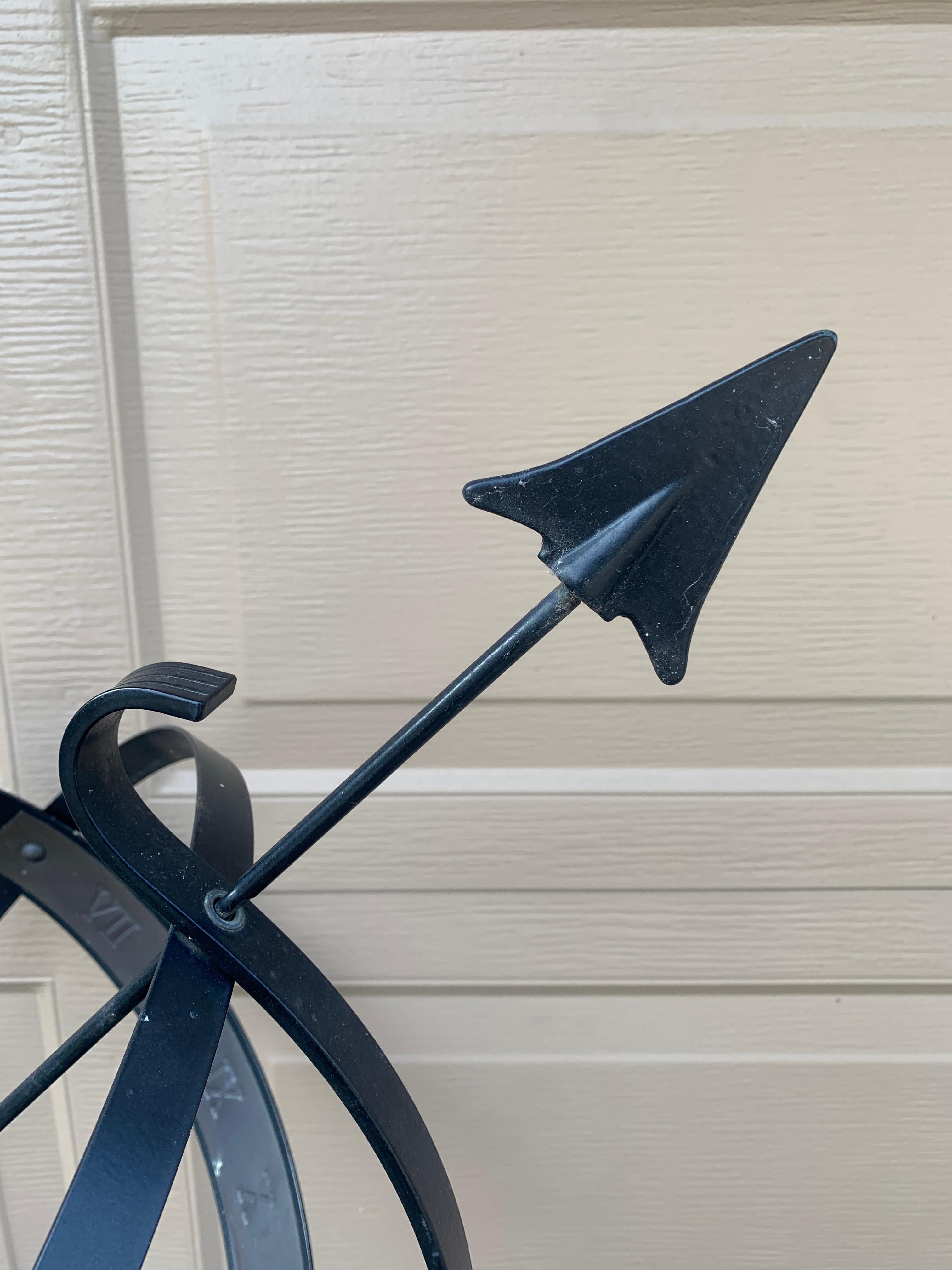 Vintage French Country Iron Garden Armillary Sundial in vendita 2