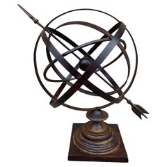 Vintage French Country Iron Garden Armillary Sundial