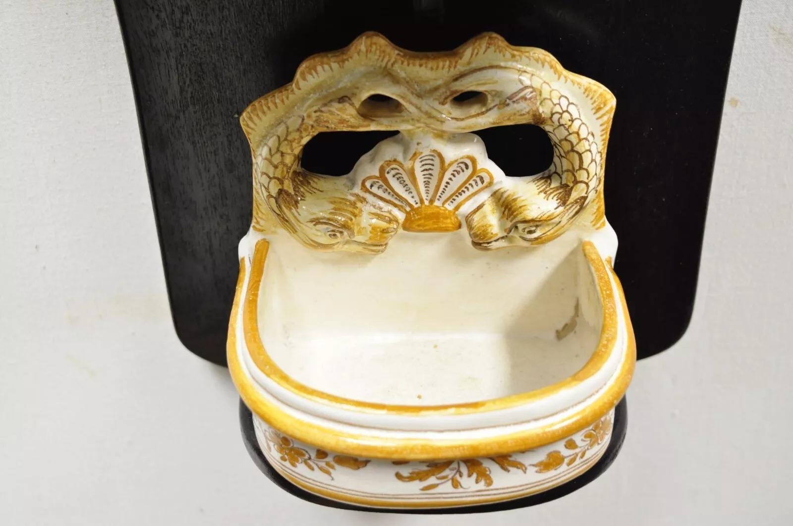 Französische Lavabo-Wäschenwaschbeckenkanne aus italienischem Porzellan im Landhausstil, Lavabo-Stil, bemalt im Angebot 5
