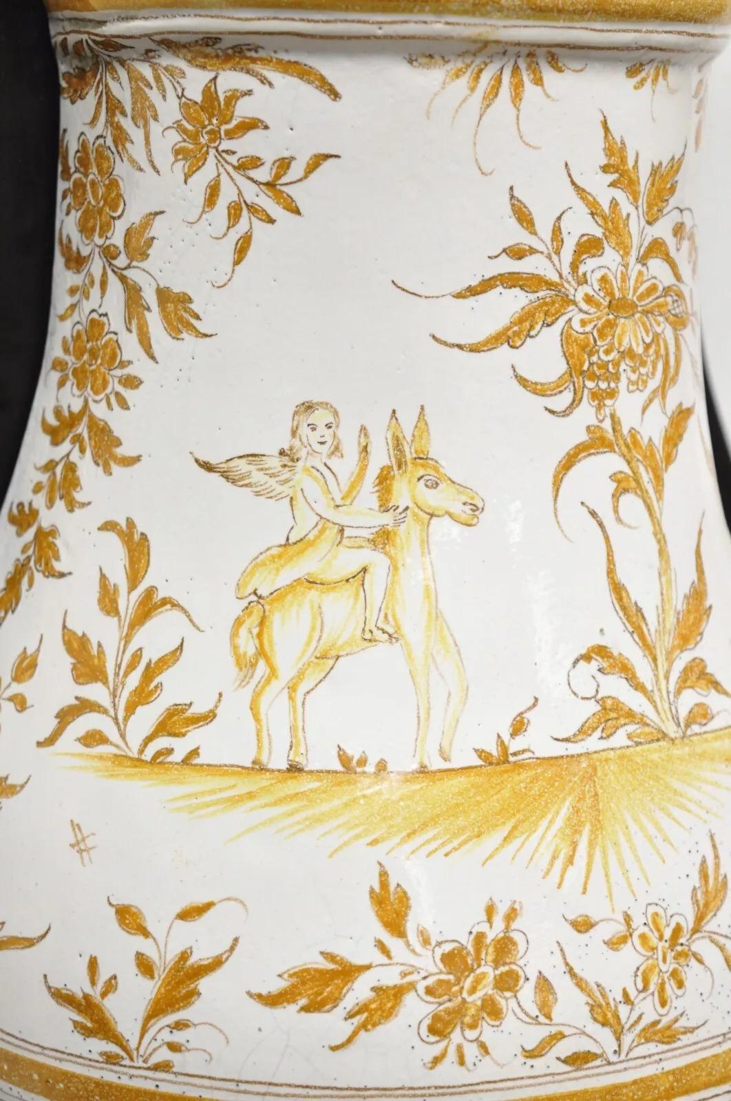 Französische Lavabo-Wäschenwaschbeckenkanne aus italienischem Porzellan im Landhausstil, Lavabo-Stil, bemalt im Angebot 6
