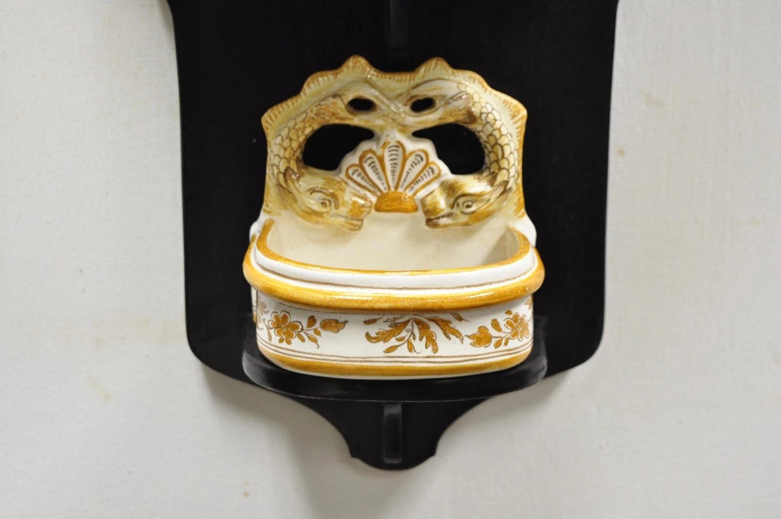 Französische Lavabo-Wäschenwaschbeckenkanne aus italienischem Porzellan im Landhausstil, Lavabo-Stil, bemalt (Keramik) im Angebot