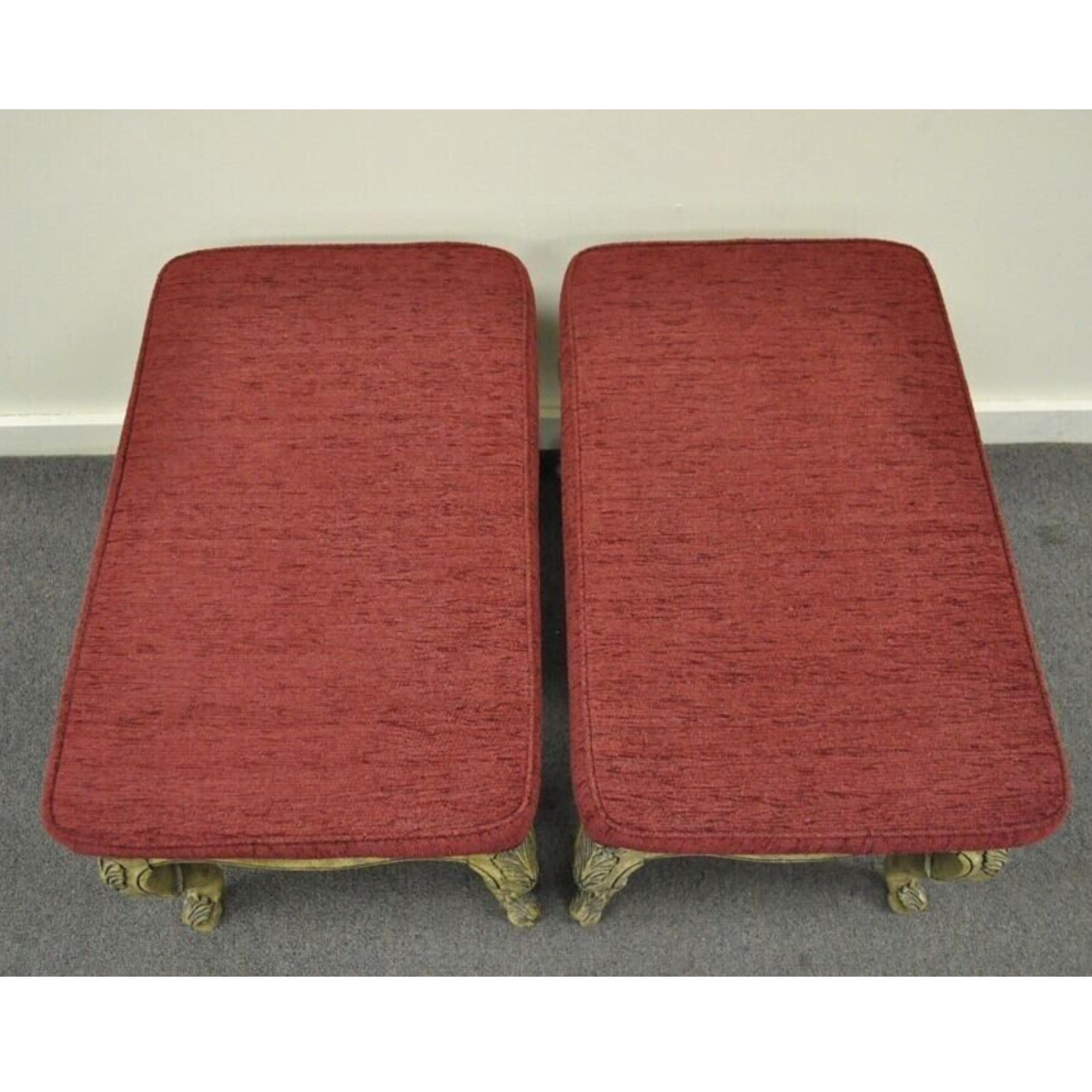 Vintage Französisch Land Louis XV Stil Konsole Hall Tisch und Paar Hocker Bänke im Angebot 2