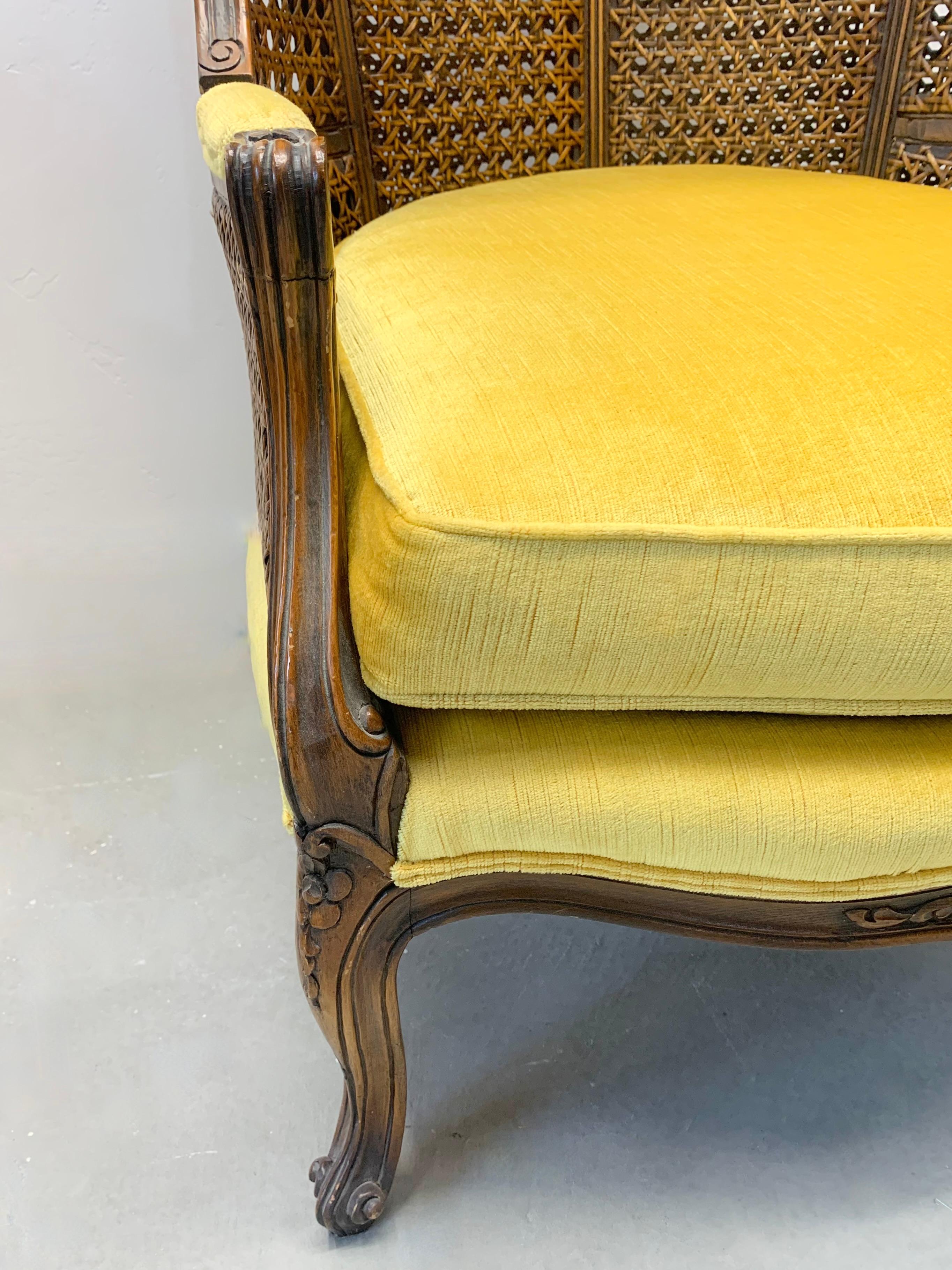 Vieille chaise porte-porter italienne de style Louis XV à double canne  en vente 1