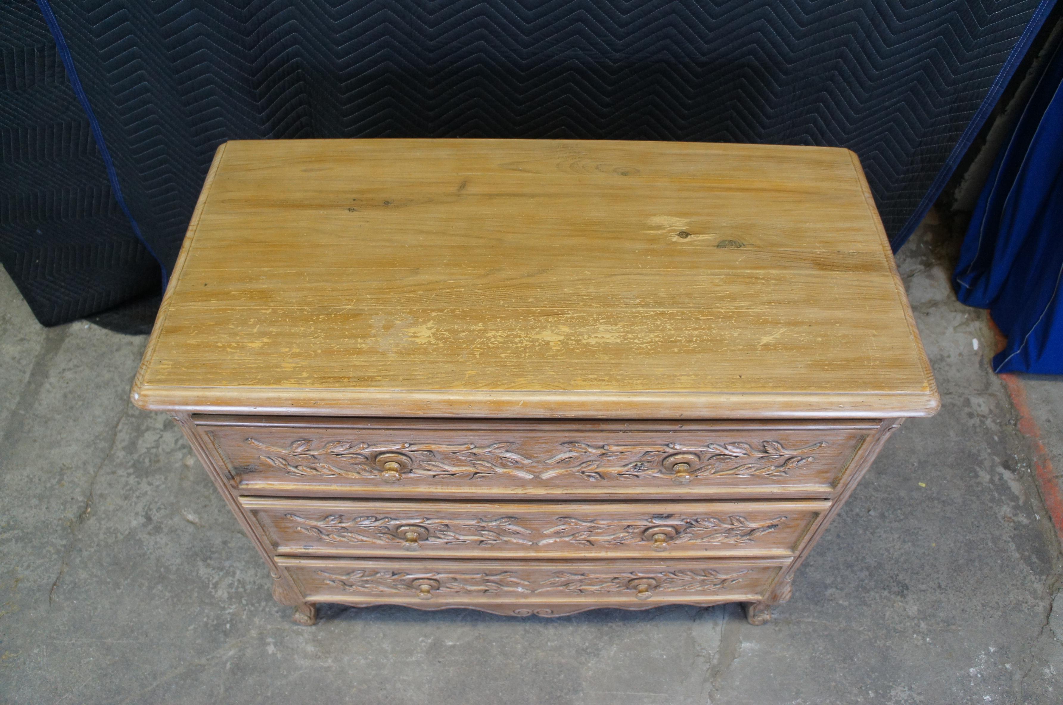 Late 20th Century Vintage French Country Louis XV Style Farmhouse Pine Dresser Three Drawer Chest