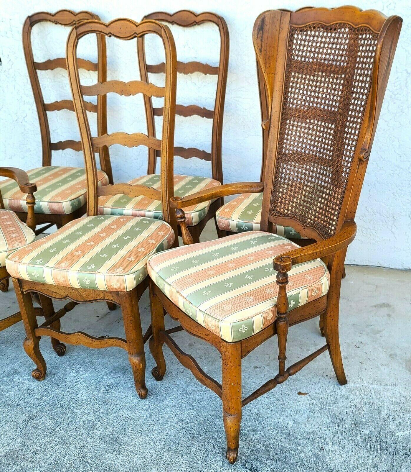 For full item description be sure to click on CONTINUE READING at the bottom of this listing.

Offering one of our recent Palm beach estate fine furniture acquisitions of a
set of 6 vintage French country oak dining chairs
set includes 4