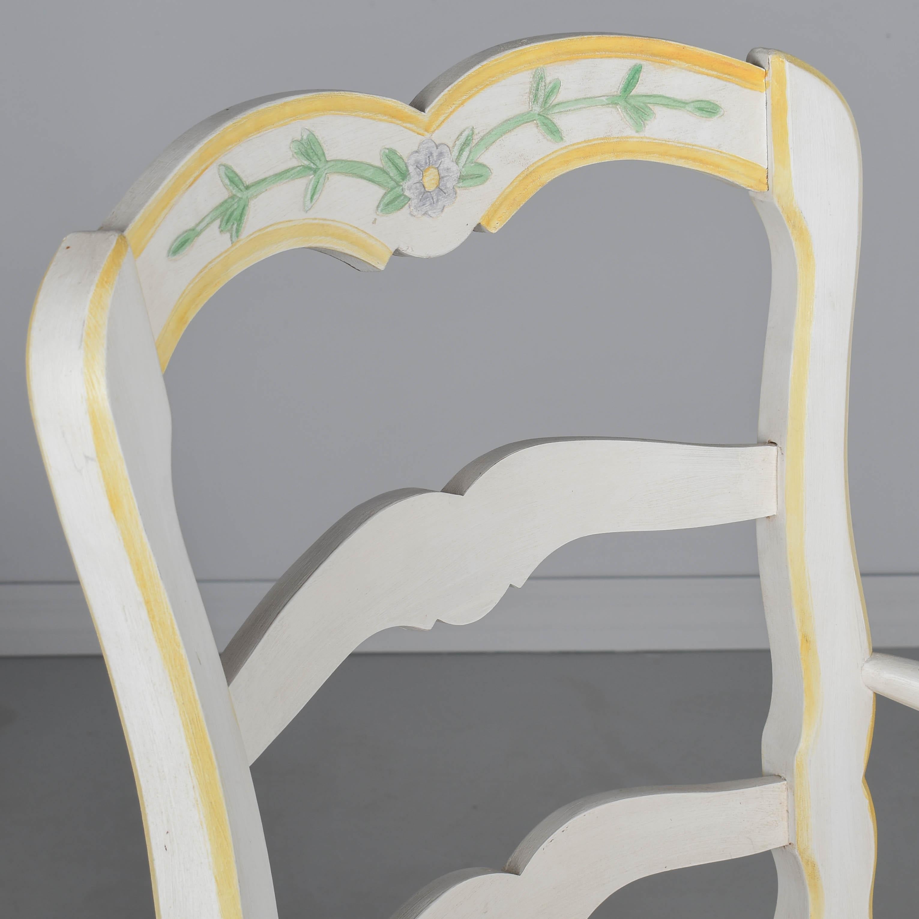 Juego de 6 sillas de comedor provenzales de estilo francés vintage en venta 8