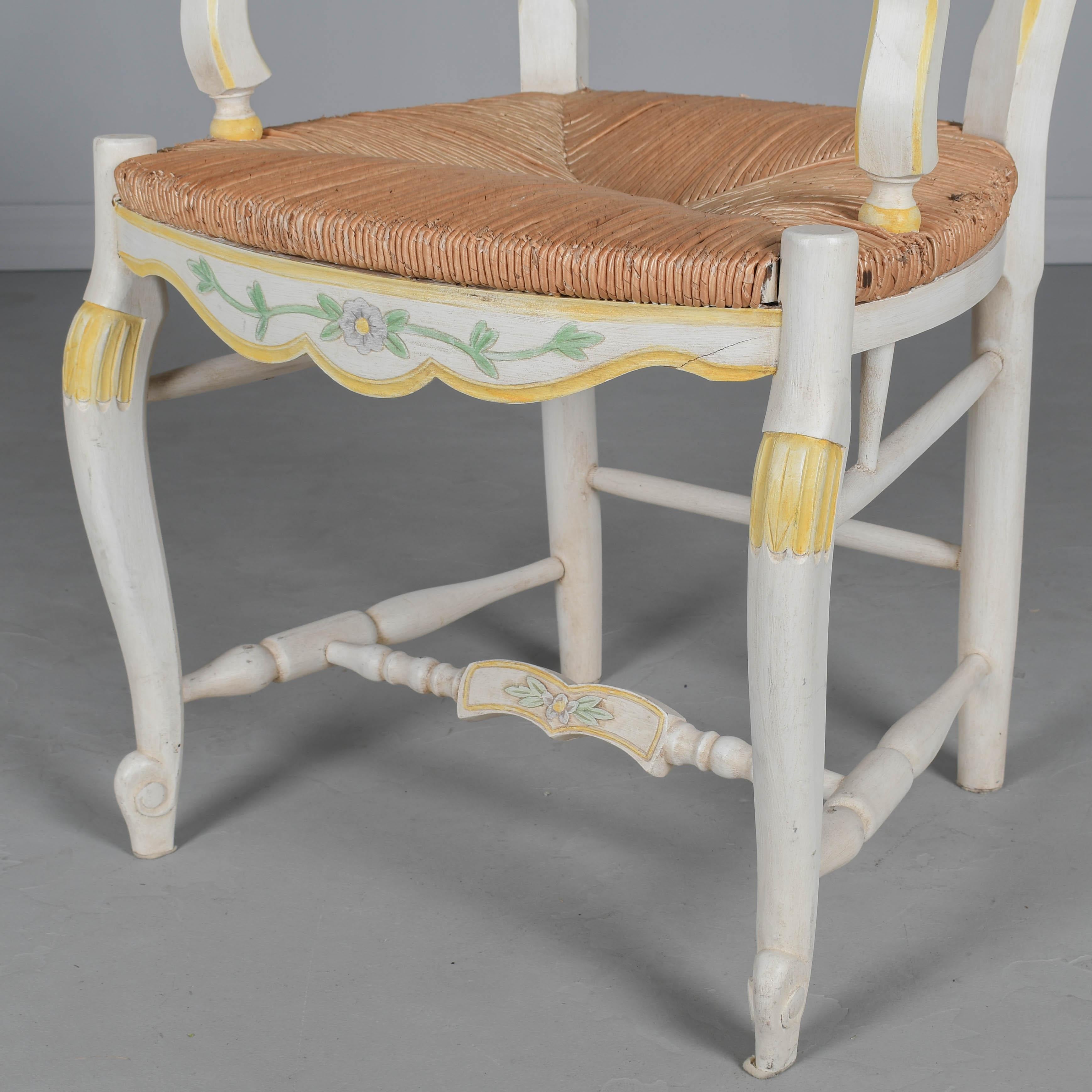 Juego de 6 sillas de comedor provenzales de estilo francés vintage en venta 9