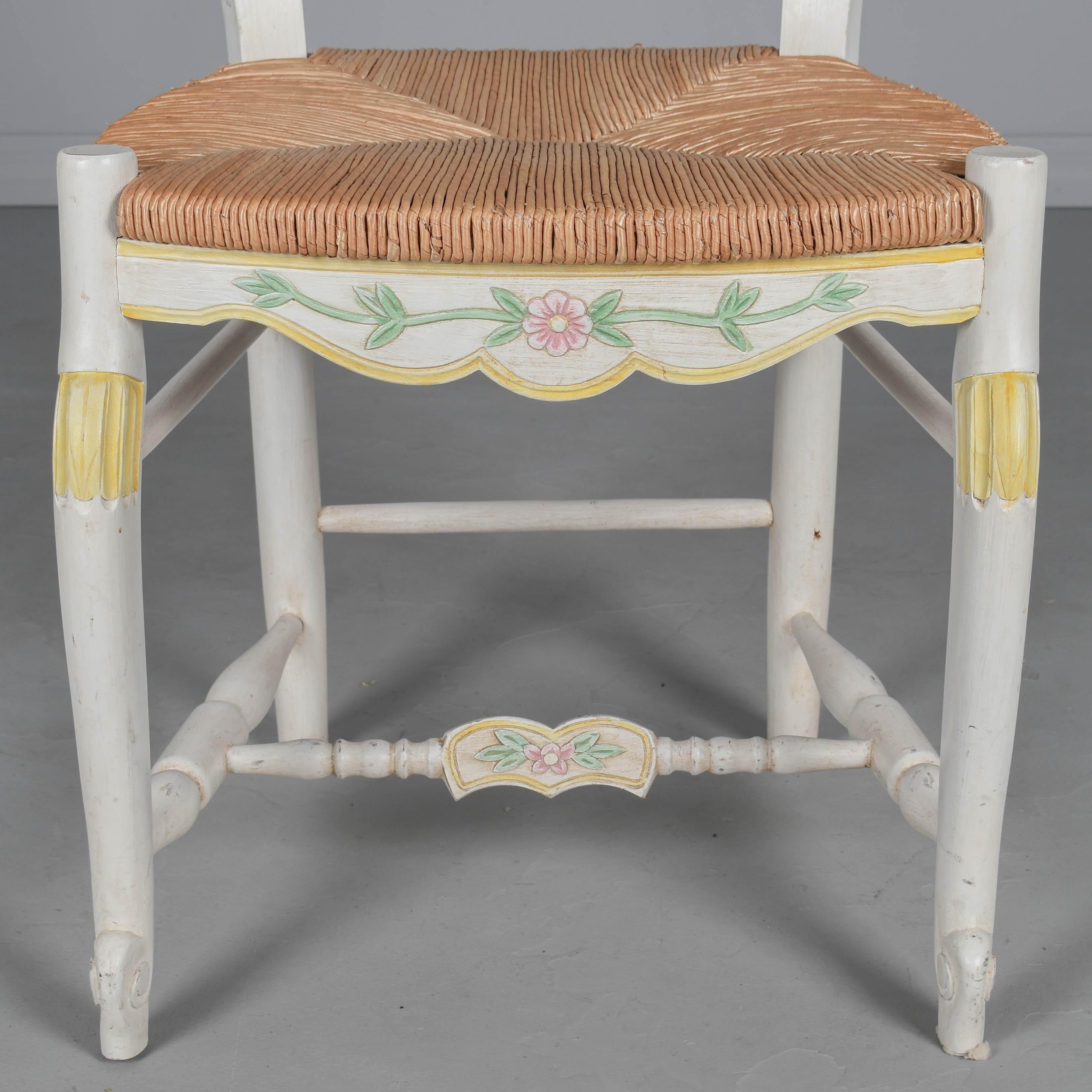 Juego de 6 sillas de comedor provenzales de estilo francés vintage en venta 10