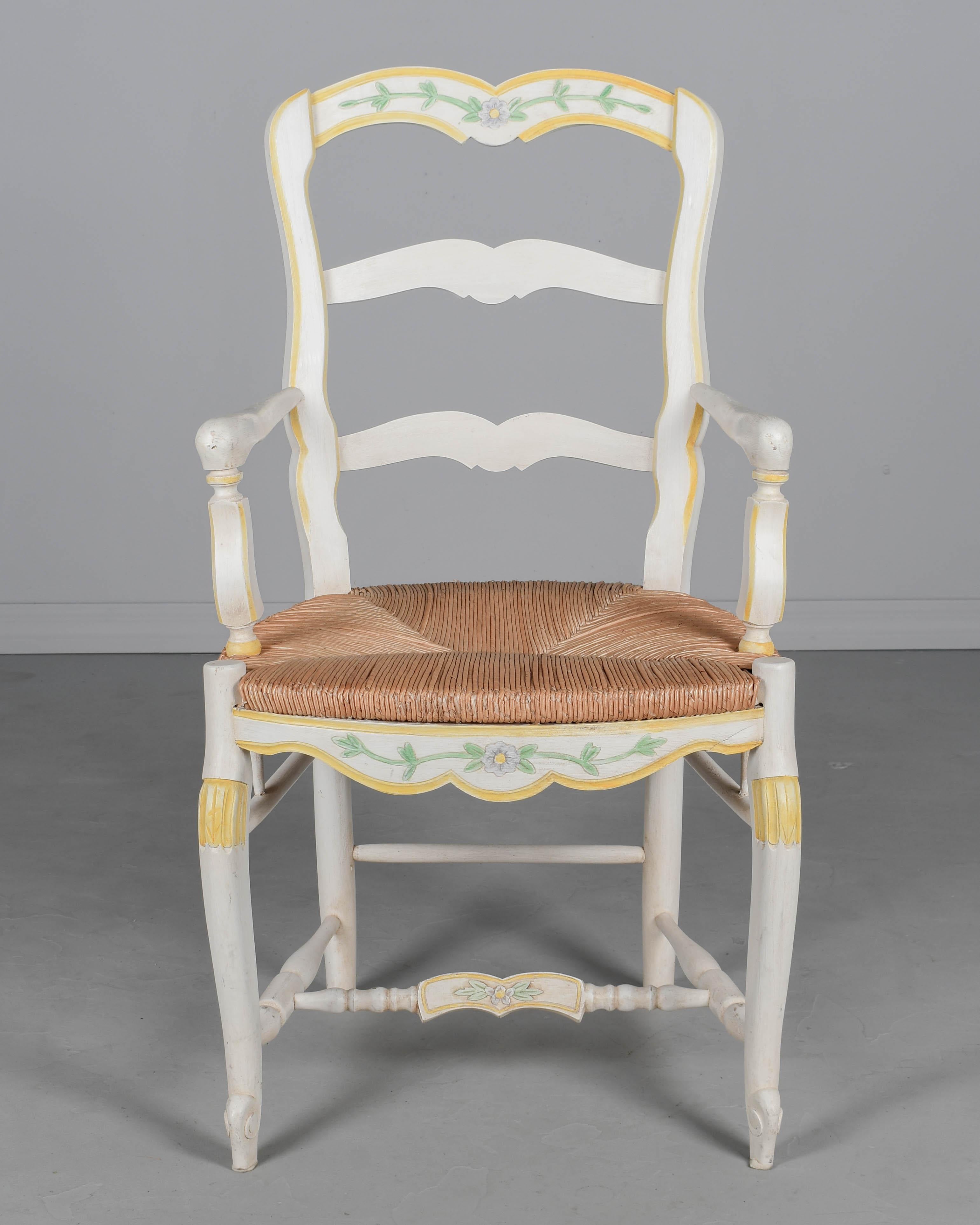 Juego de 6 sillas de comedor provenzales de estilo francés vintage Hecho a mano en venta