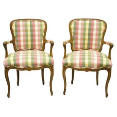 Vintage French Country Provincial Arm Chairs by Simon Loscertales Bona - a Pair