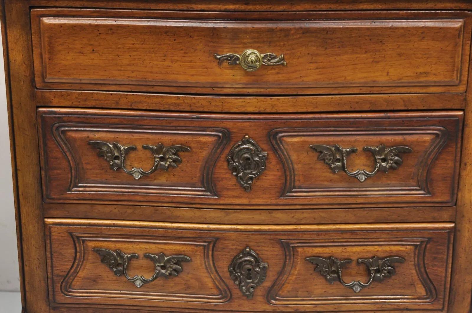 Vintage French Country Provincial Carved Walnut Italian Nightstands - a Pair 3