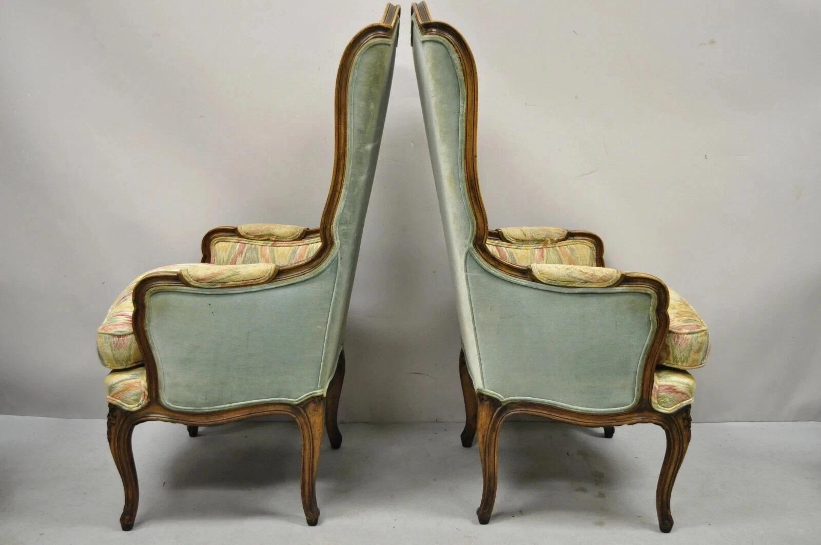 Sillones de madera de nogal con respaldo alto (B) - Pareja en venta 4