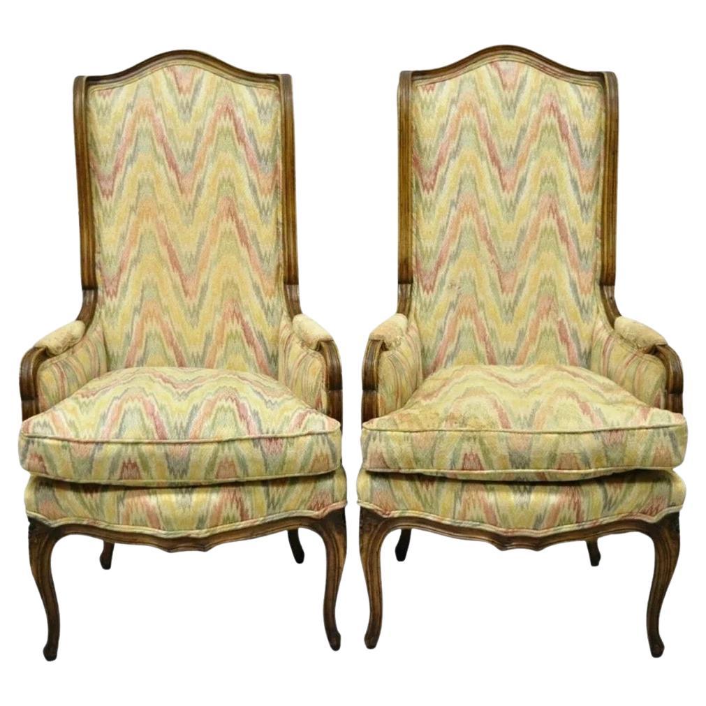 Sillones de madera de nogal con respaldo alto (B) - Pareja