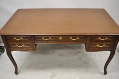 Vintage French Country Provincial Louis XV Style Walnut Office Writing Desk