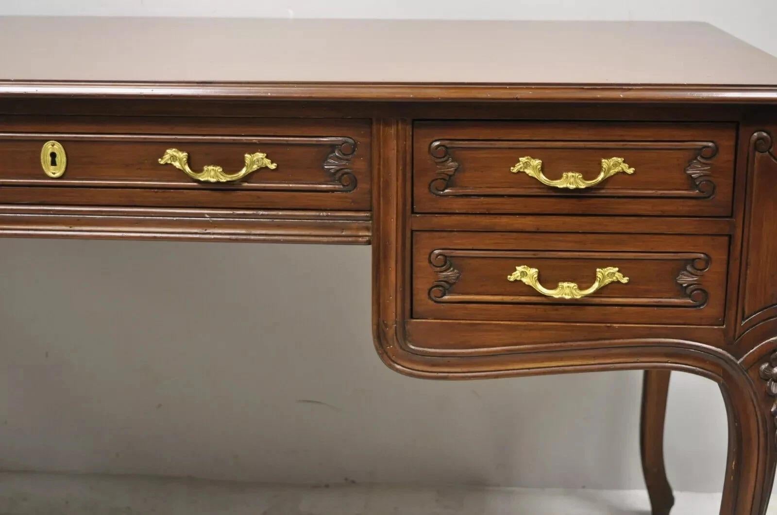 Other Vintage French Country Provincial Louis XV Style Walnut Office Writing Desk For Sale