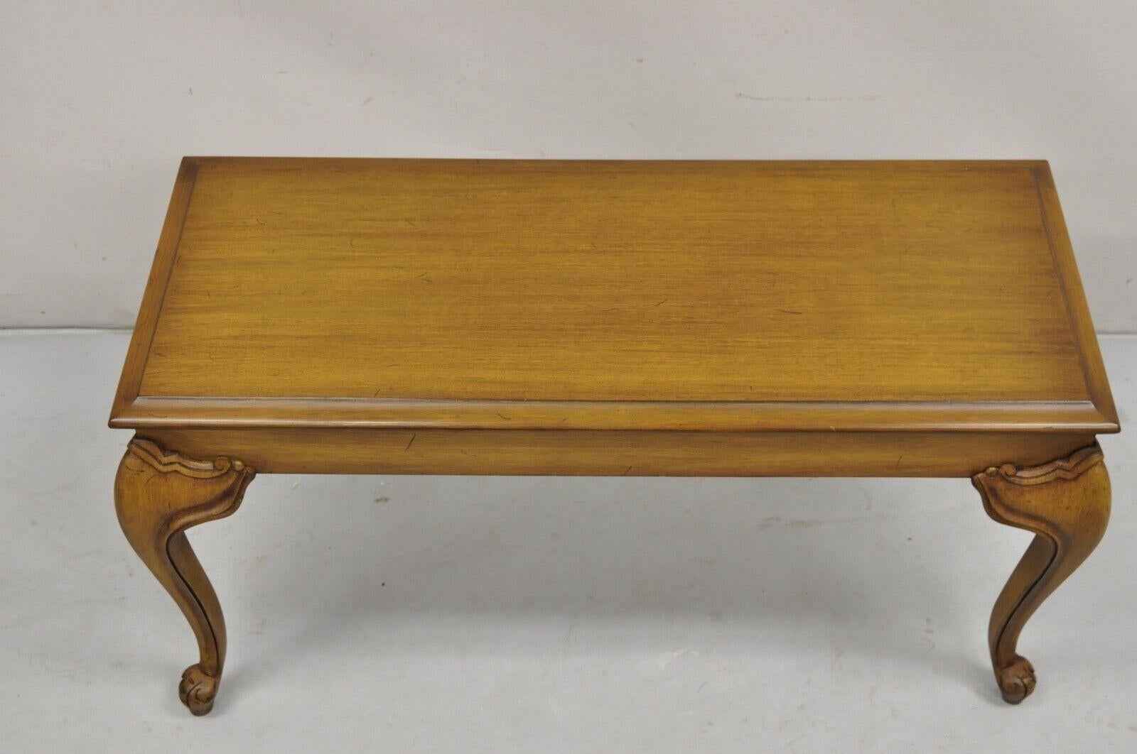 Vintage French Country Provincial Mahogany Wood Lift Top Storage Piano Bench For Sale 1