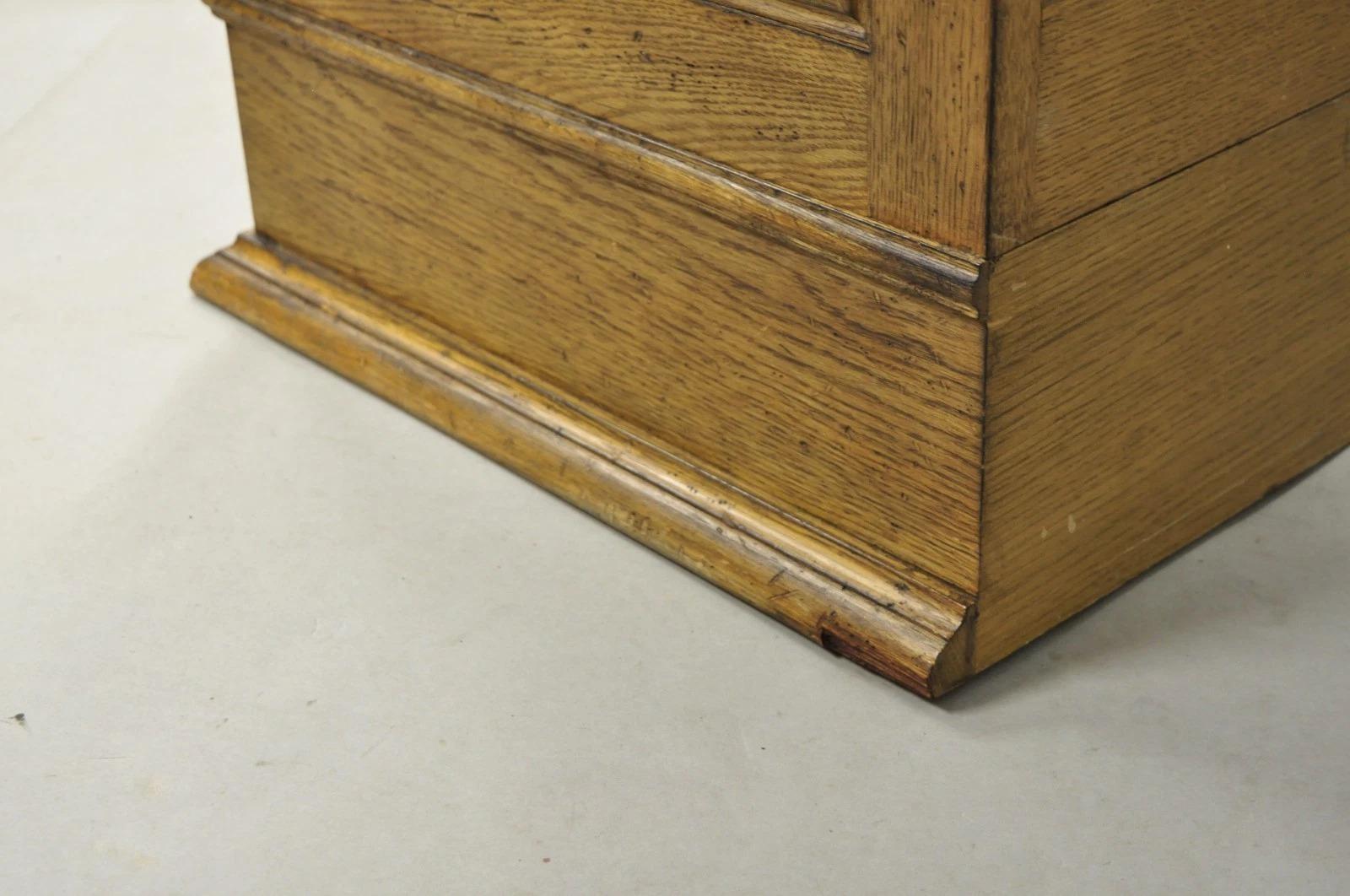 Vintage French Country Provincial Oak Wood 3 Drawer Bachelor Chest Commode Pair For Sale 3