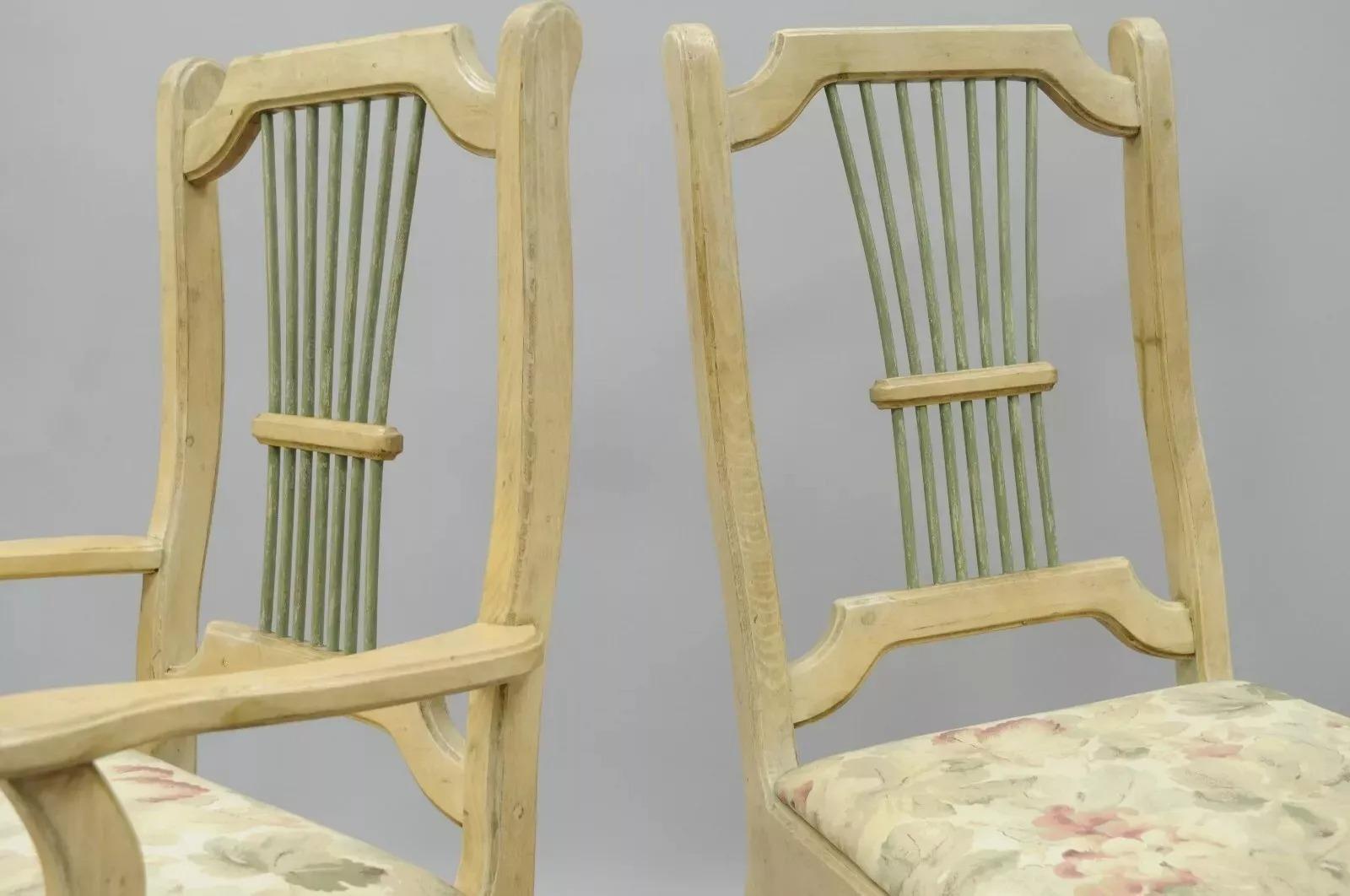 Vintage French Country Provincial Style Solid Wood Dining Room Chairs - Set of 6 For Sale 6