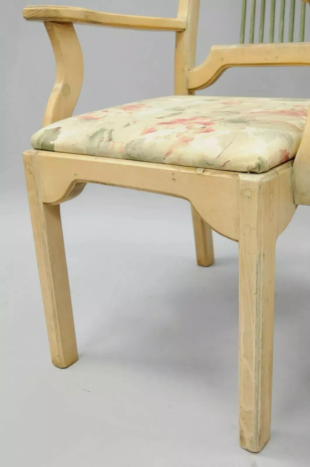 Vintage French Country Provincial Style Solid Wood Dining Room Chairs - Set of 6 For Sale 1