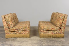 Vintage French Country Sofas in Floral Tapestry – A Pair