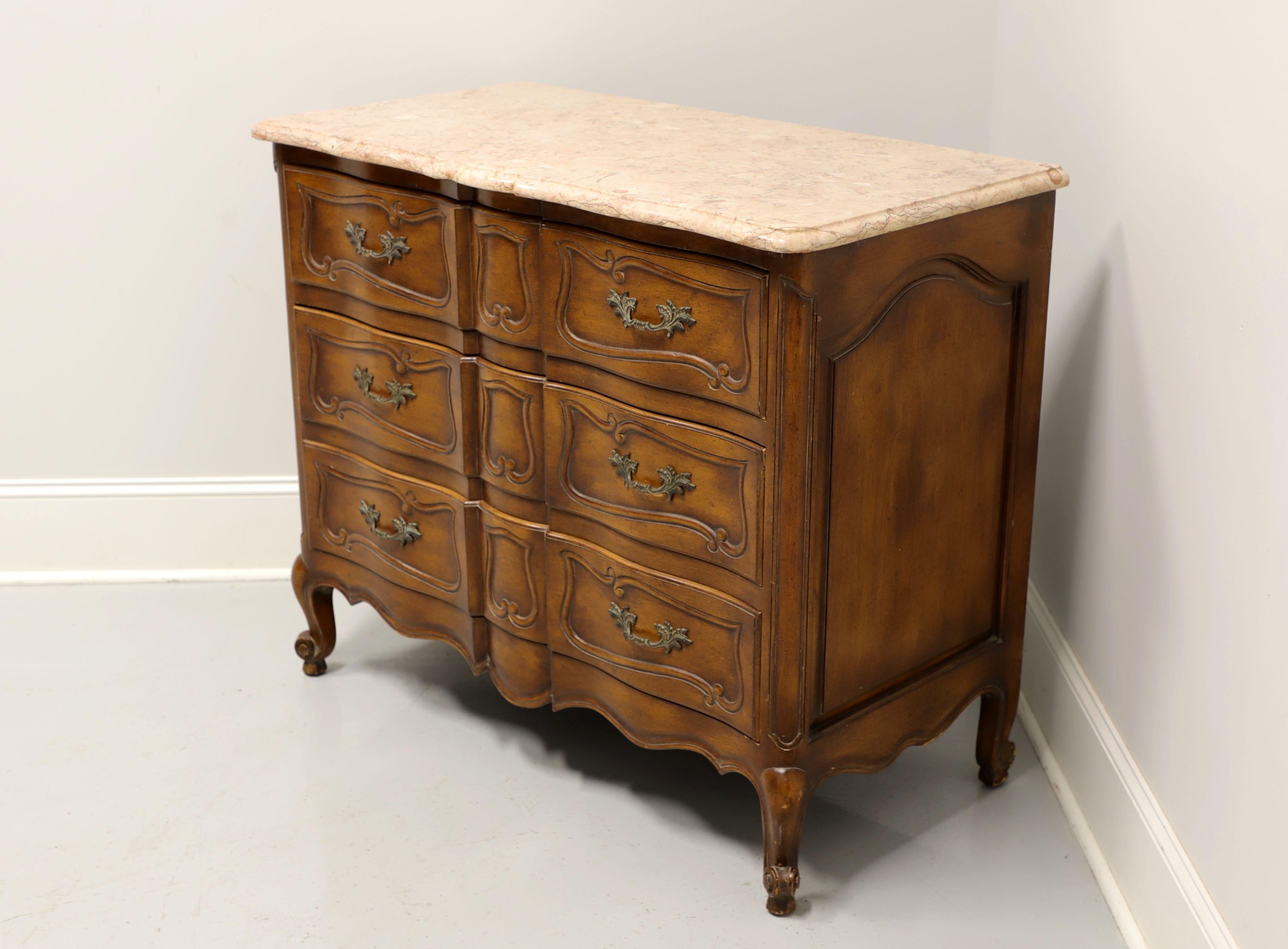 French Provincial Vintage French Country Style Bachelor Chest with Marble Top - A For Sale