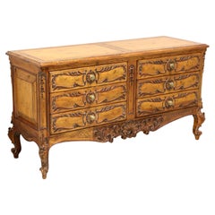 Retro French Country Style Carved & Distressed Double Dresser