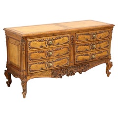 Used French Country Style Carved & Distressed Double Dresser