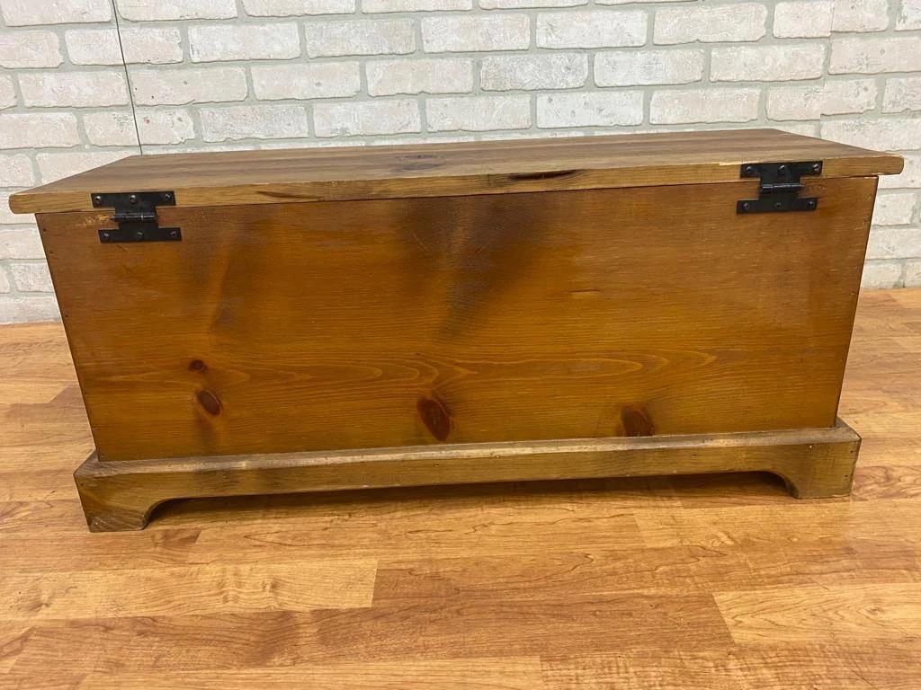 Vintage French Country Style Cedar Rocking Horse Farmhouse Storage Chest For Sale 1