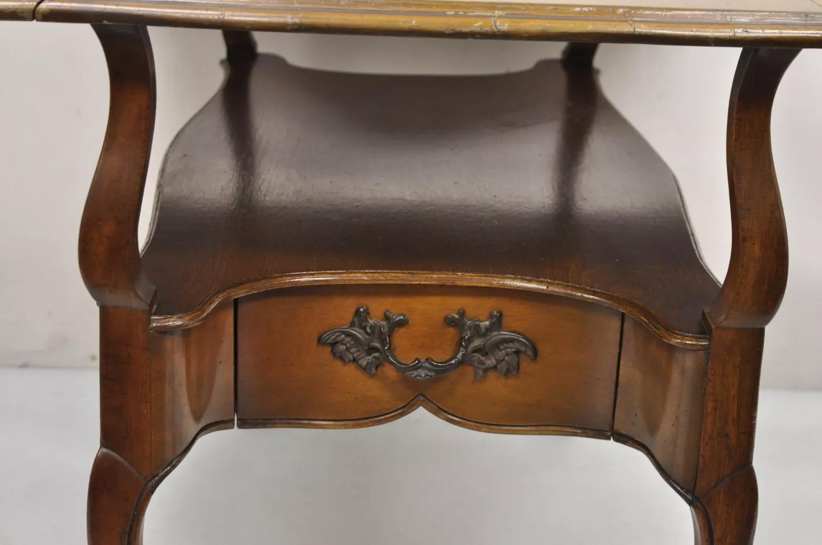 Carrito rodante de 2 cajones de madera de cerezo de estilo rural francés vintage Desconocido en venta
