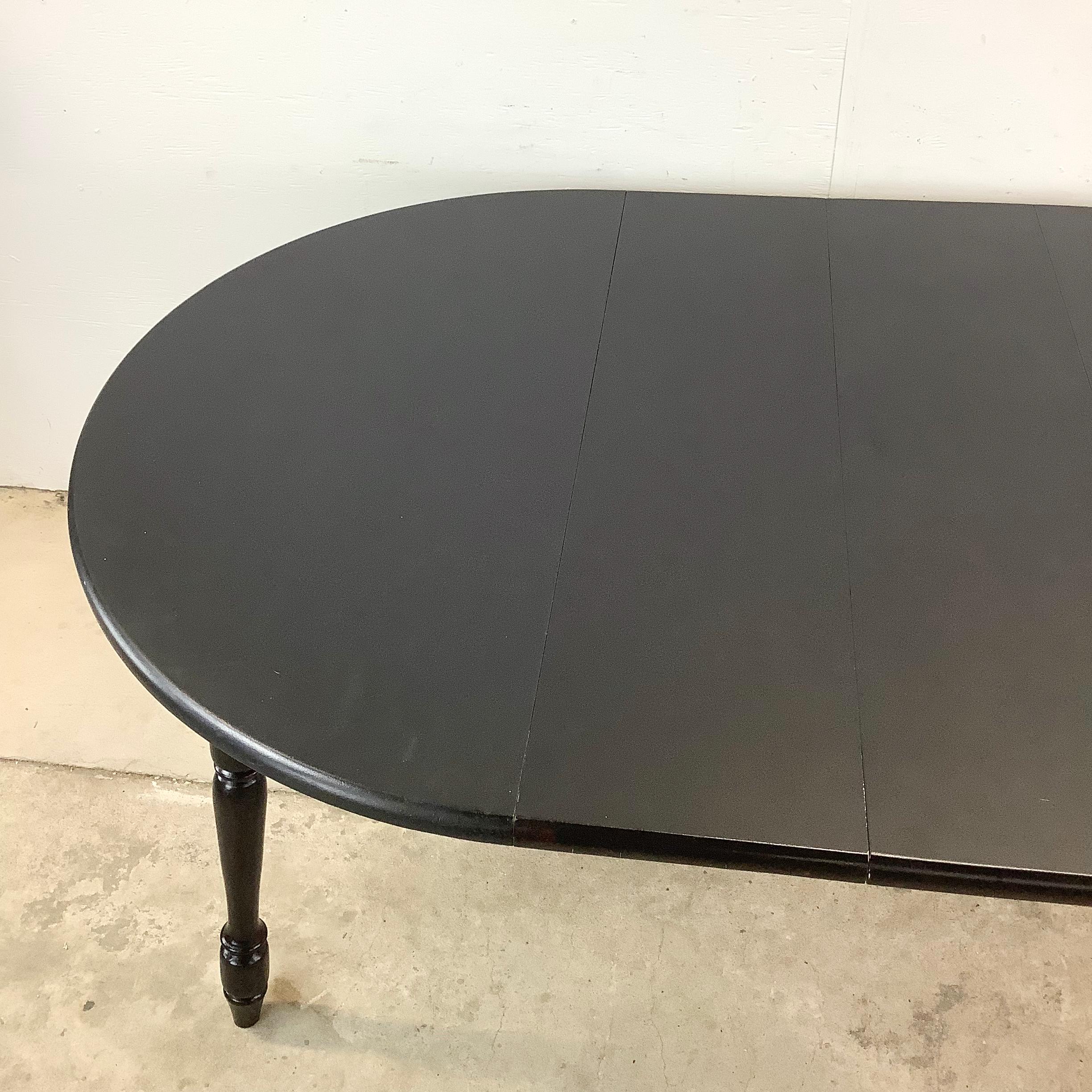 Lacquered Vintage French Country Style Dining Table with Leaves
