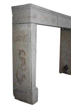Vintage French Country Style Limestone Fireplace Surround
