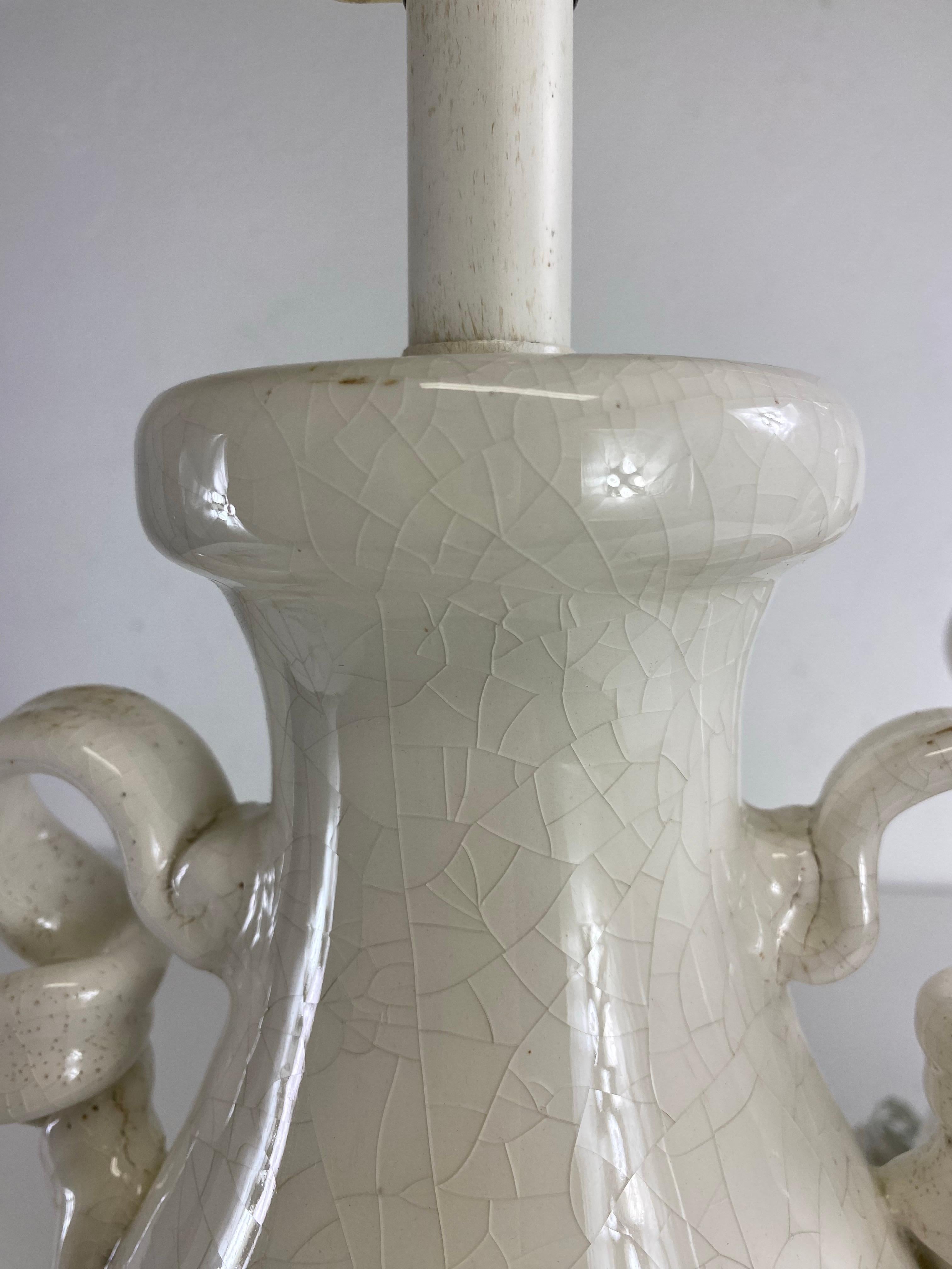 Hand-Crafted Vintage French country style pottery table lamps/a pair