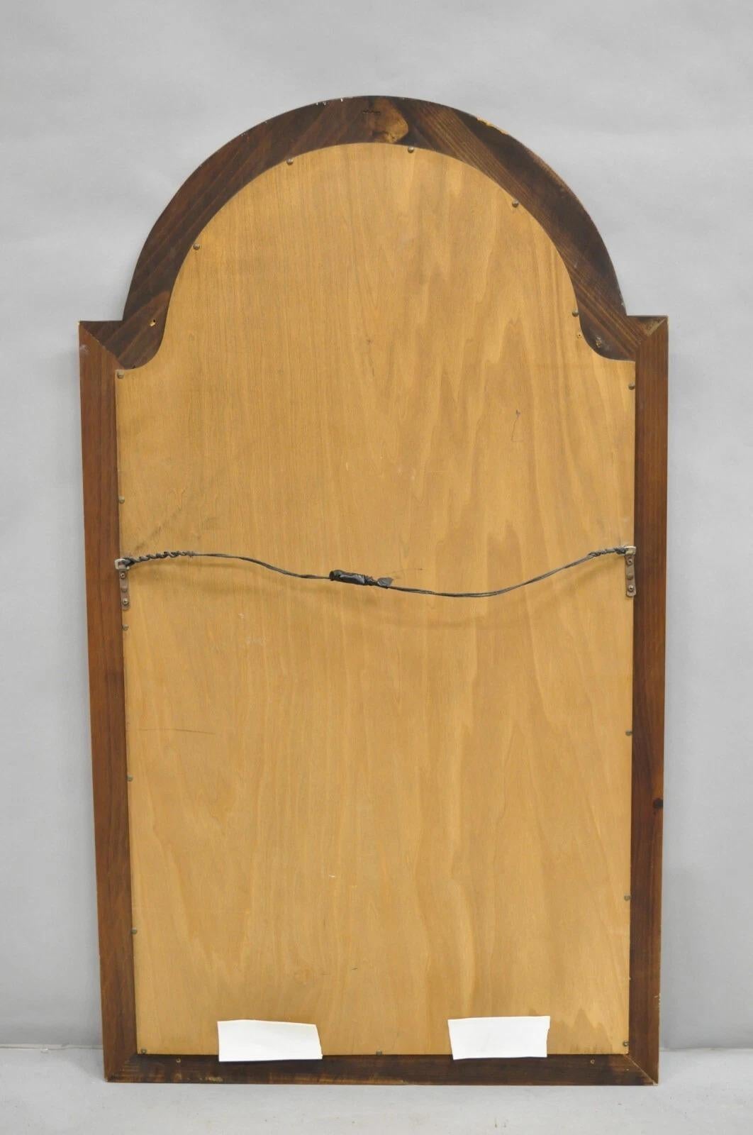 Miroir mural à arc sculpté en bois de pin massif, style campagne française vintage en vente 2