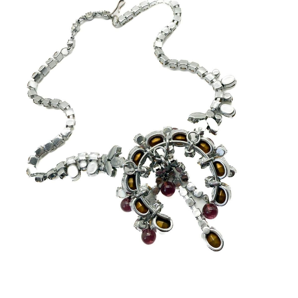 Collana di gocce di cristallo Vintage French Couture (Attr. RJP) anni '50 in vendita 2
