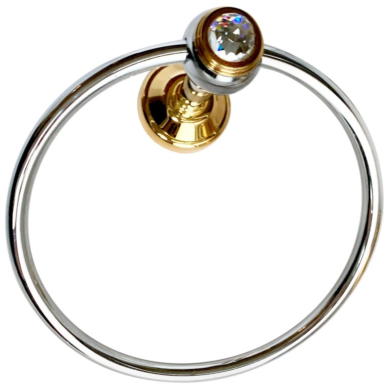 Vintage French Couture Gold and Crystal Towel Ring by Serdaneli Paris For Sale at 1stDibs two tone towel ring