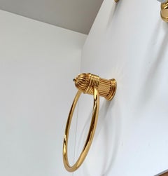 Vintage French Couture Gold and Malachite Towel Ring by Serdaneli Paris